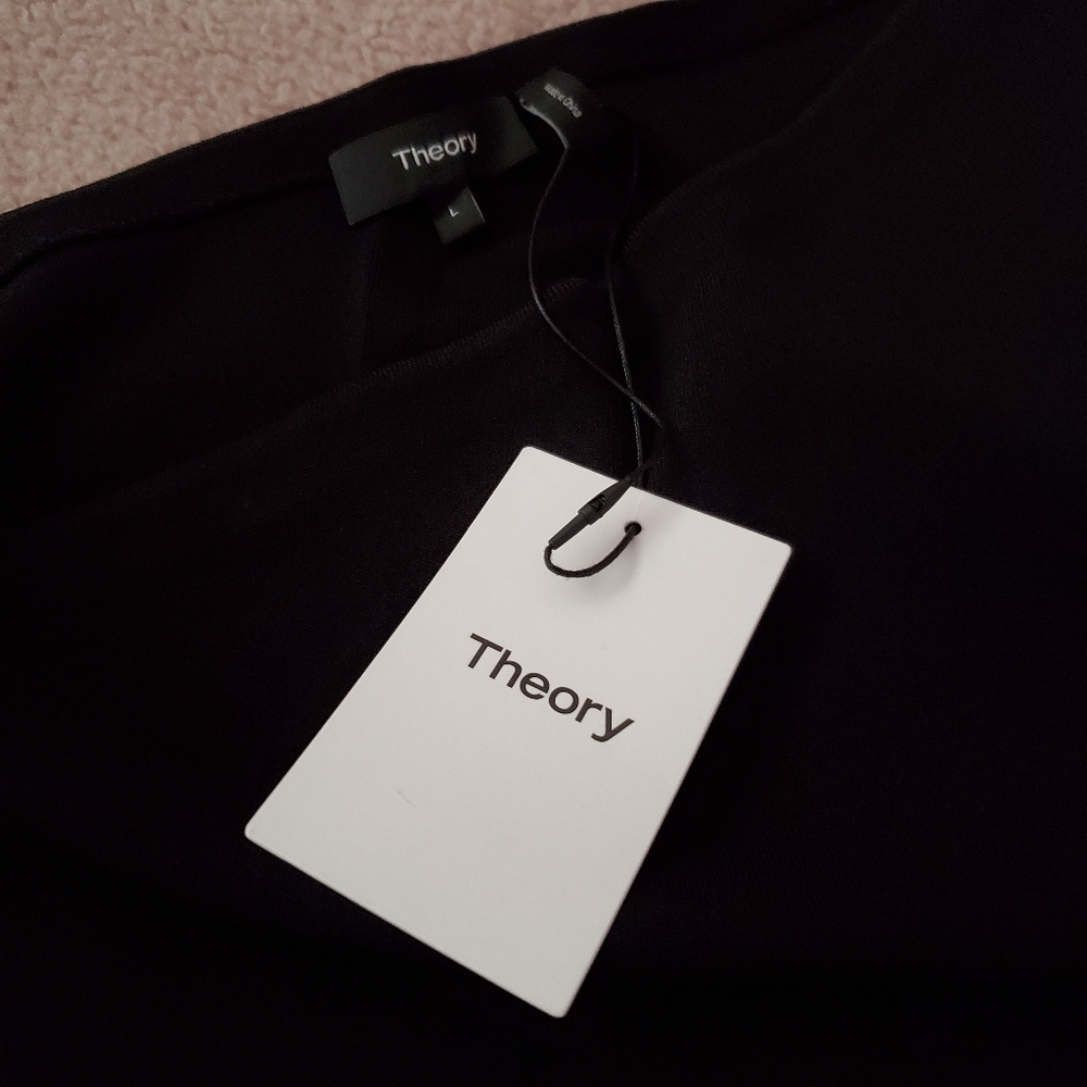 Theory Black Yuleena One-Shoulder  Dress - Picture 7 of 9